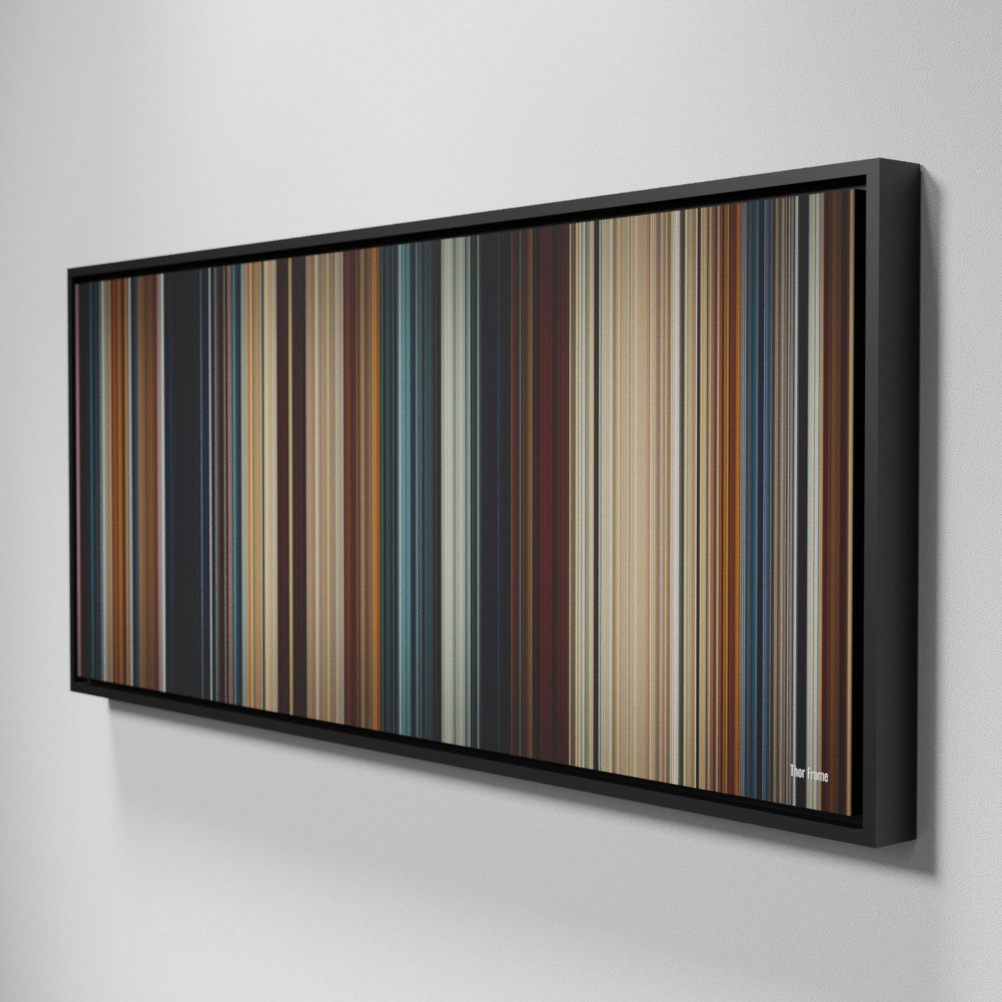 Side view of Framed Buff's of Thor Frome on the wall