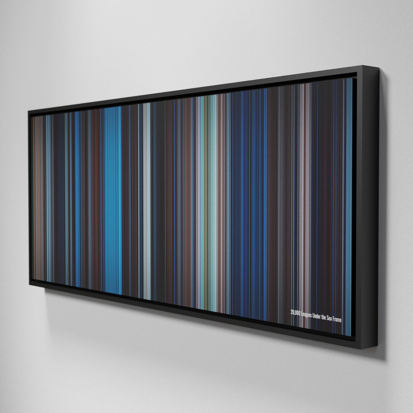 Side view of Framed Buff's of 20,000 Leagues Under the Sea Frome on the wall