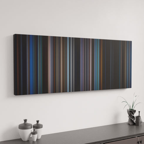 Unbreakable canvas art in modern interior - movie color palette