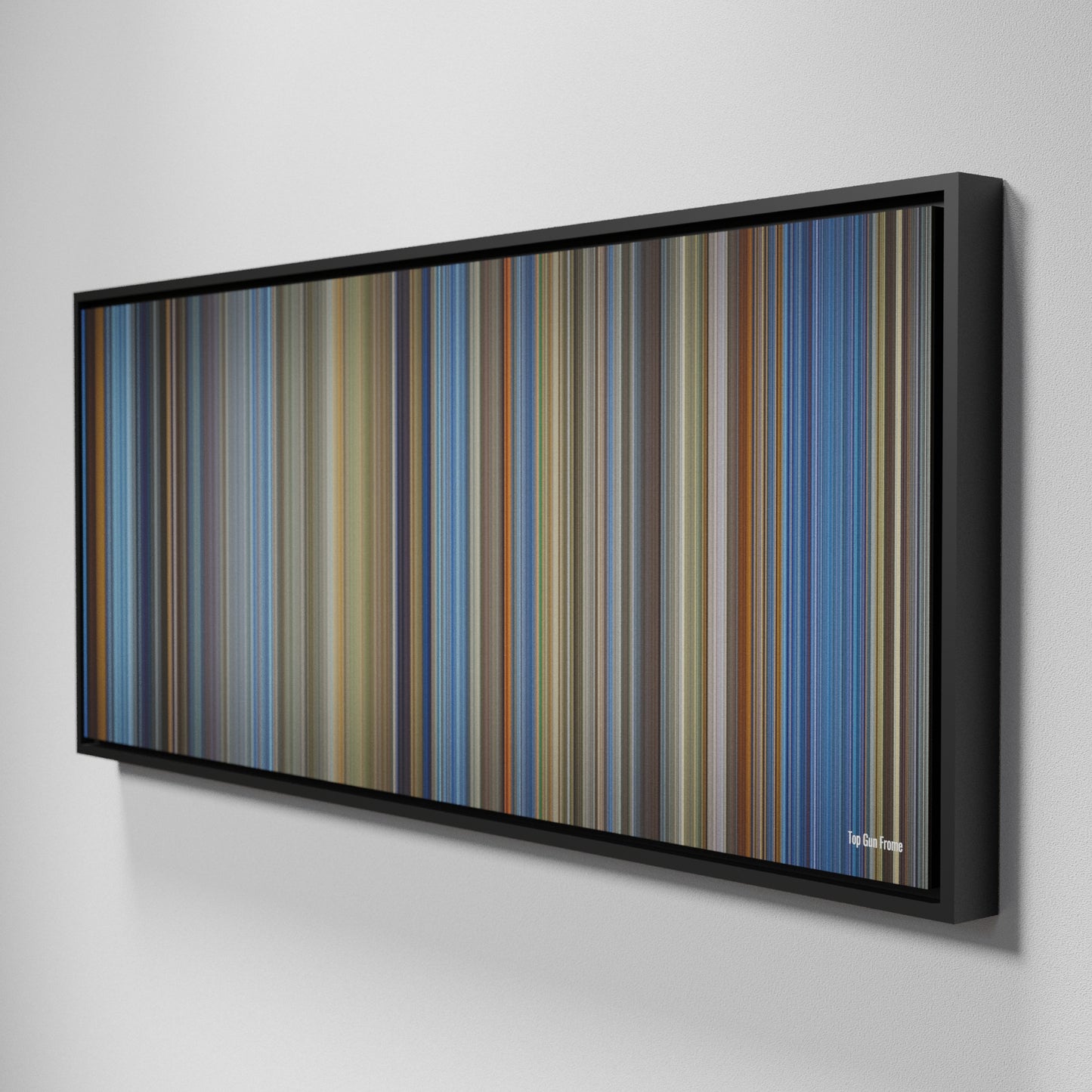 Side view of Framed Buff's of Top Gun Frome on the wall