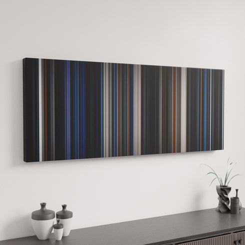 Alien canvas art in modern interior - movie color palette