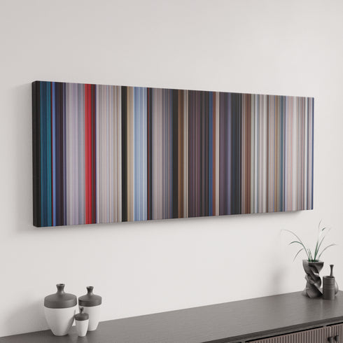 Superman canvas art in modern interior - movie color palette