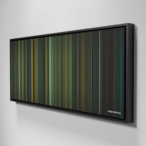 Side view of Framed Buff's of The Shape of Water Frome on the wall