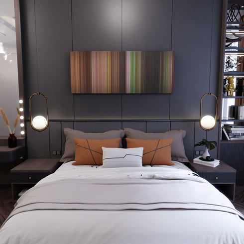 Bedroom interior with The Wizard of Oz Frome on the wall