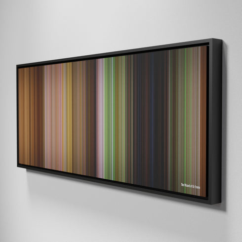 Side view of Framed Buff's of The Wizard of Oz Frome on the wall