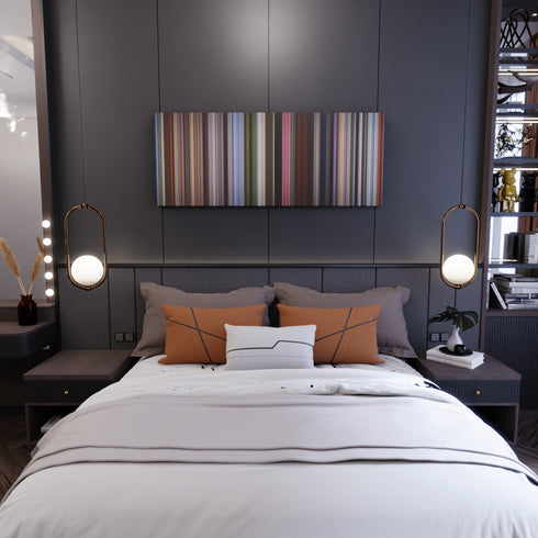 Bedroom interior with Up Frome on the wall