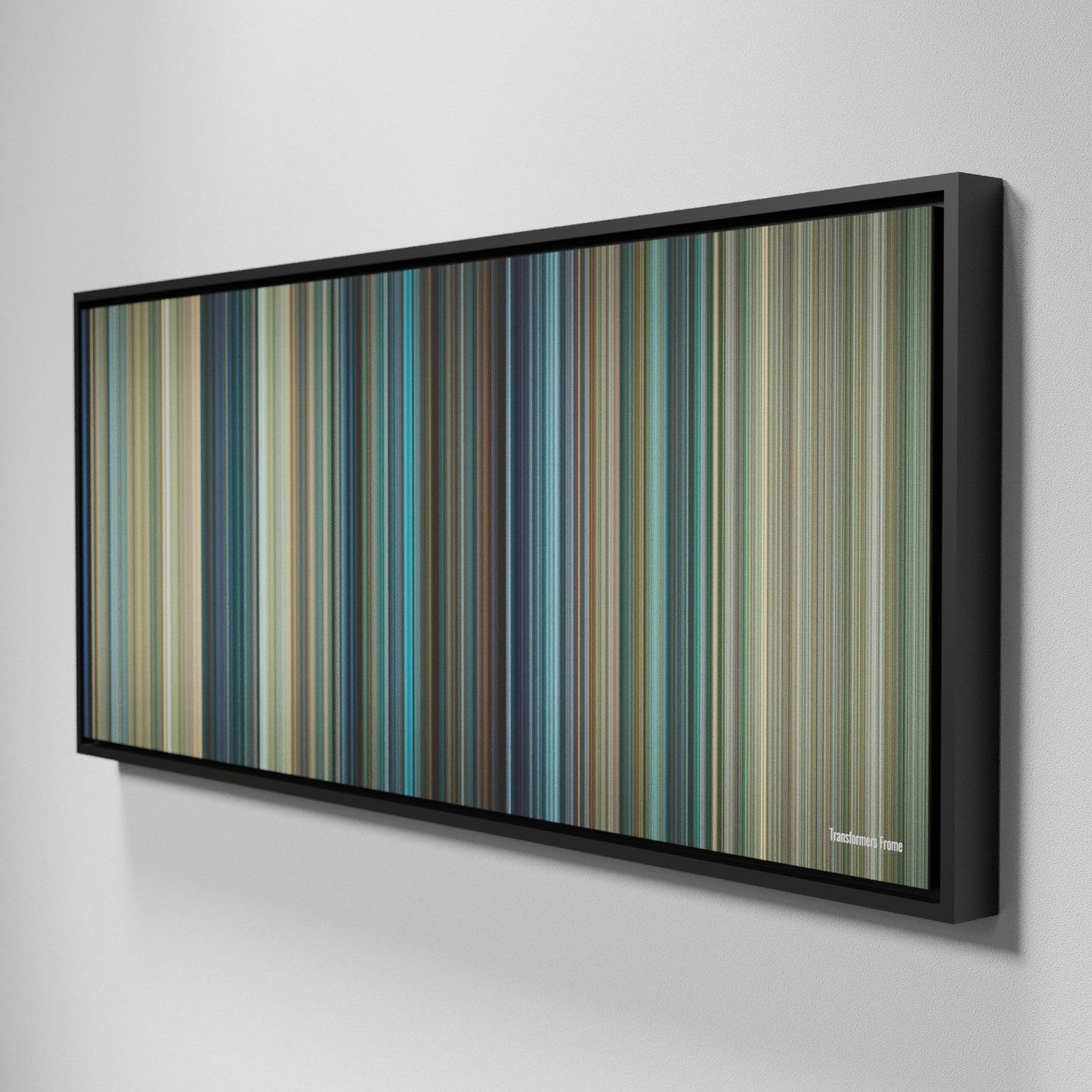 Side view of Framed Buff's of Transformers Frome on the wall