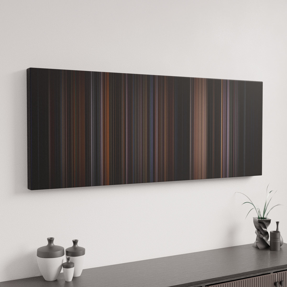 Batman canvas art in modern interior - movie color palette