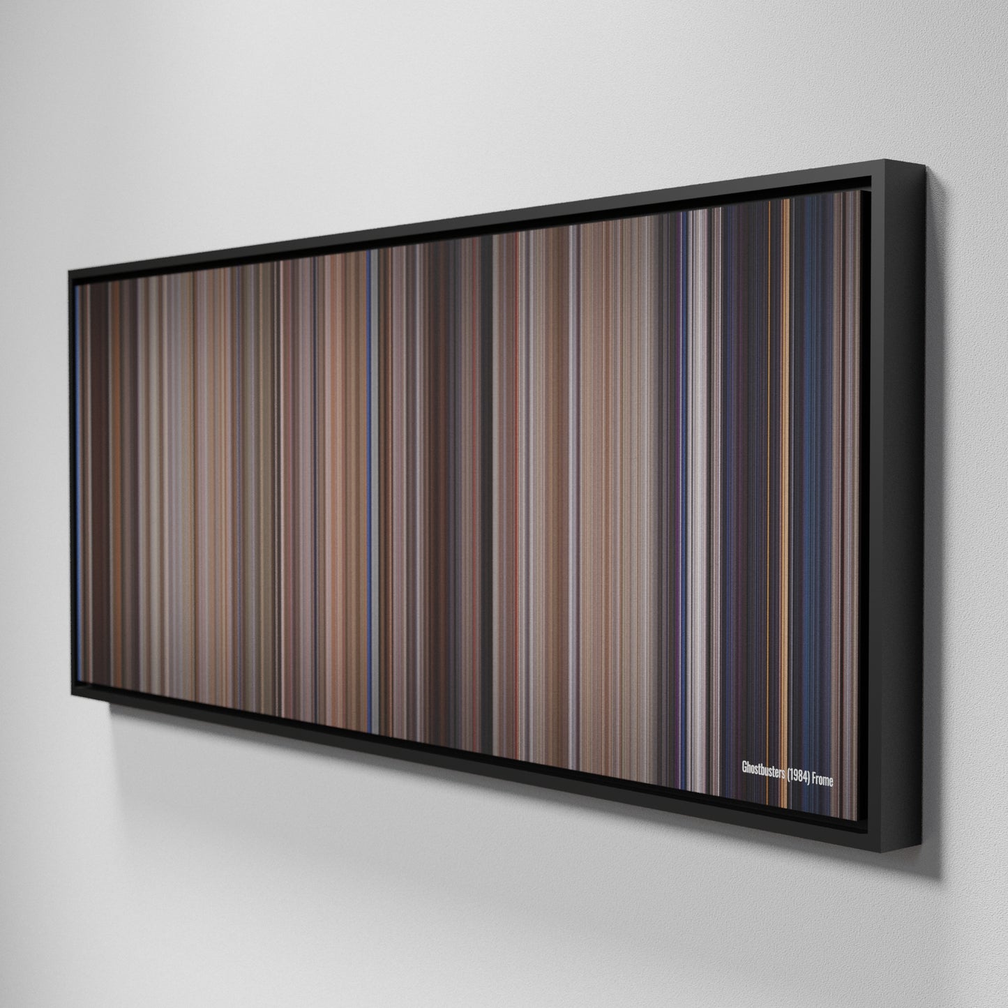 Side view of Framed Buff's of Ghostbusters Frome on the wall