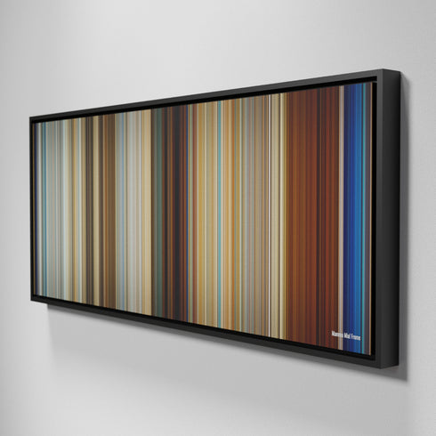 Side view of Framed Buff's of Mamma Mia! Frome on the wall