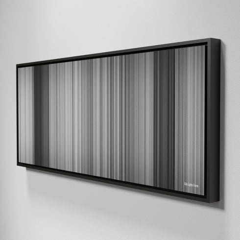 Side view of Framed Buff's of City Lights Frome on the wall