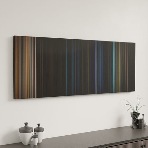 Quarantine canvas art in modern interior - movie color palette