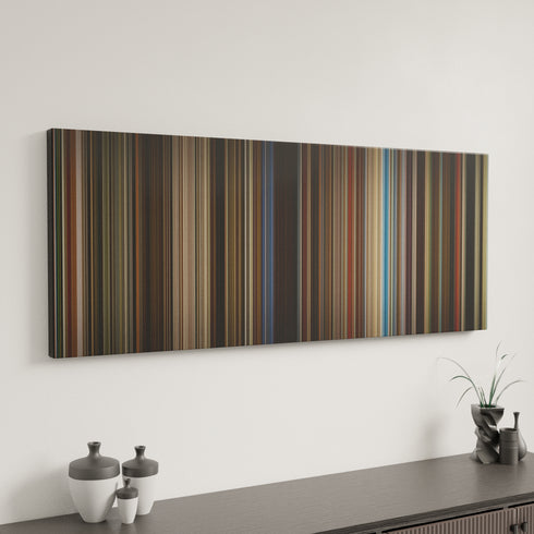 Rocketman canvas art in modern interior - movie color palette
