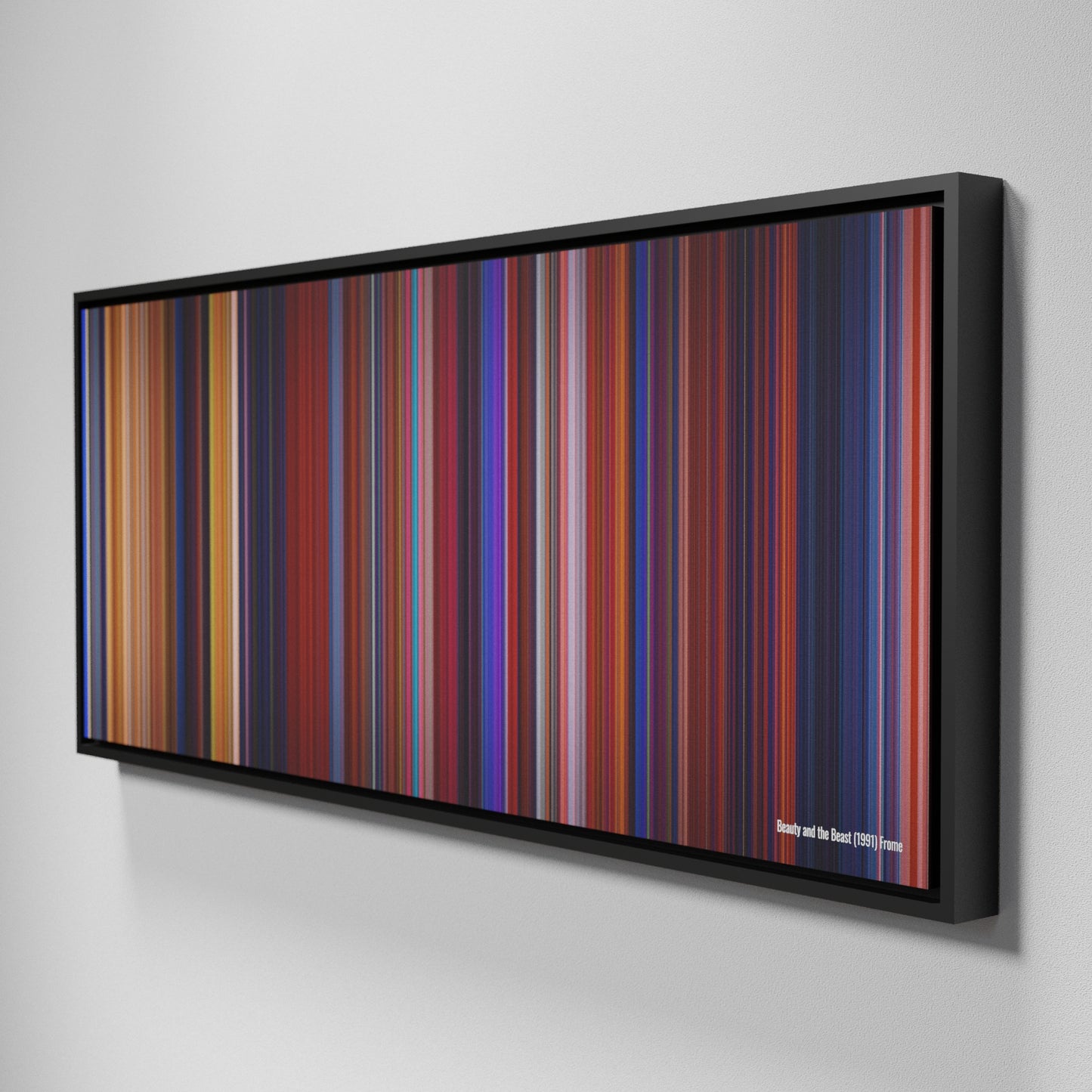 Side view of Framed Buff's of Beauty and the Beast Frome on the wall