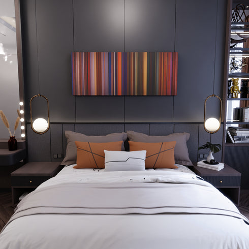 Bedroom interior with Treasure Planet Frome on the wall