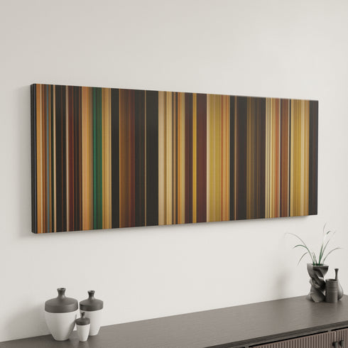 Her canvas art in modern interior - movie color palette