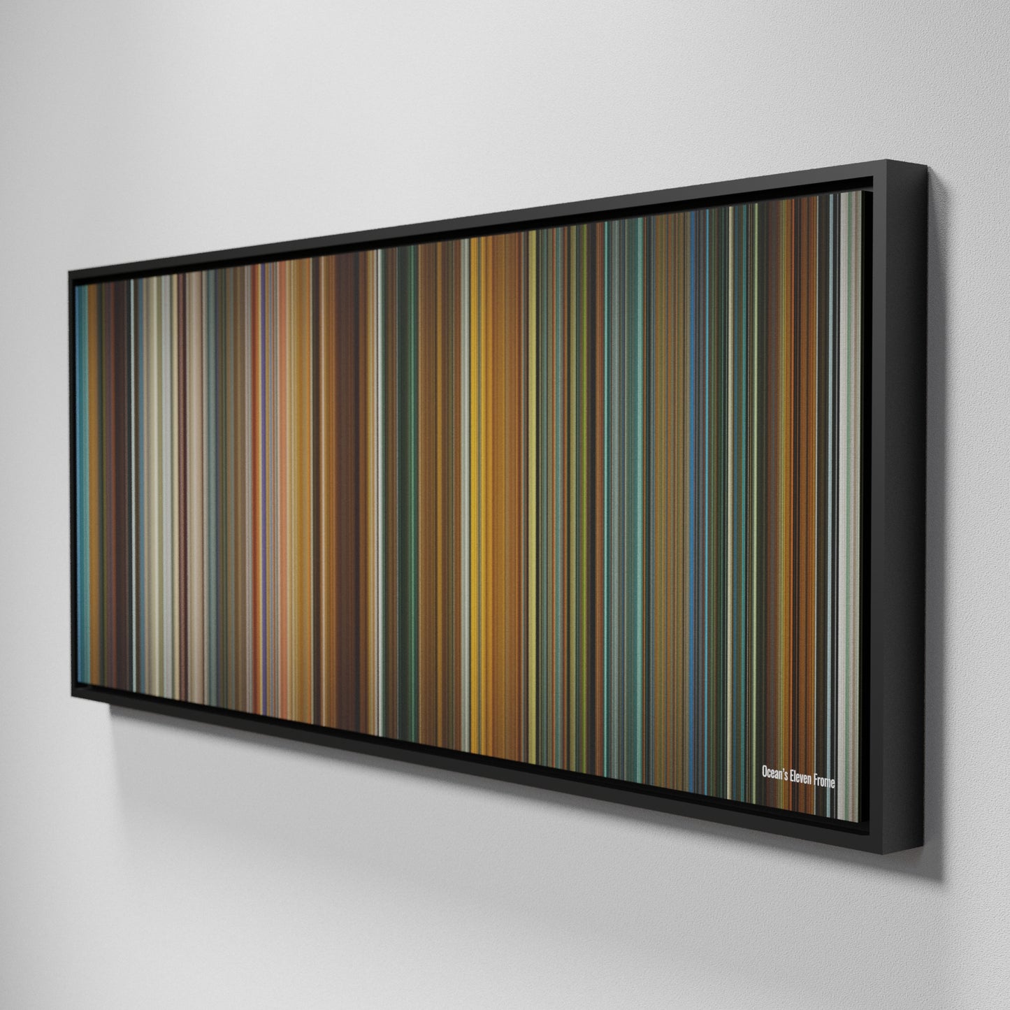 Side view of Framed Buff's of Ocean's Eleven Frome on the wall