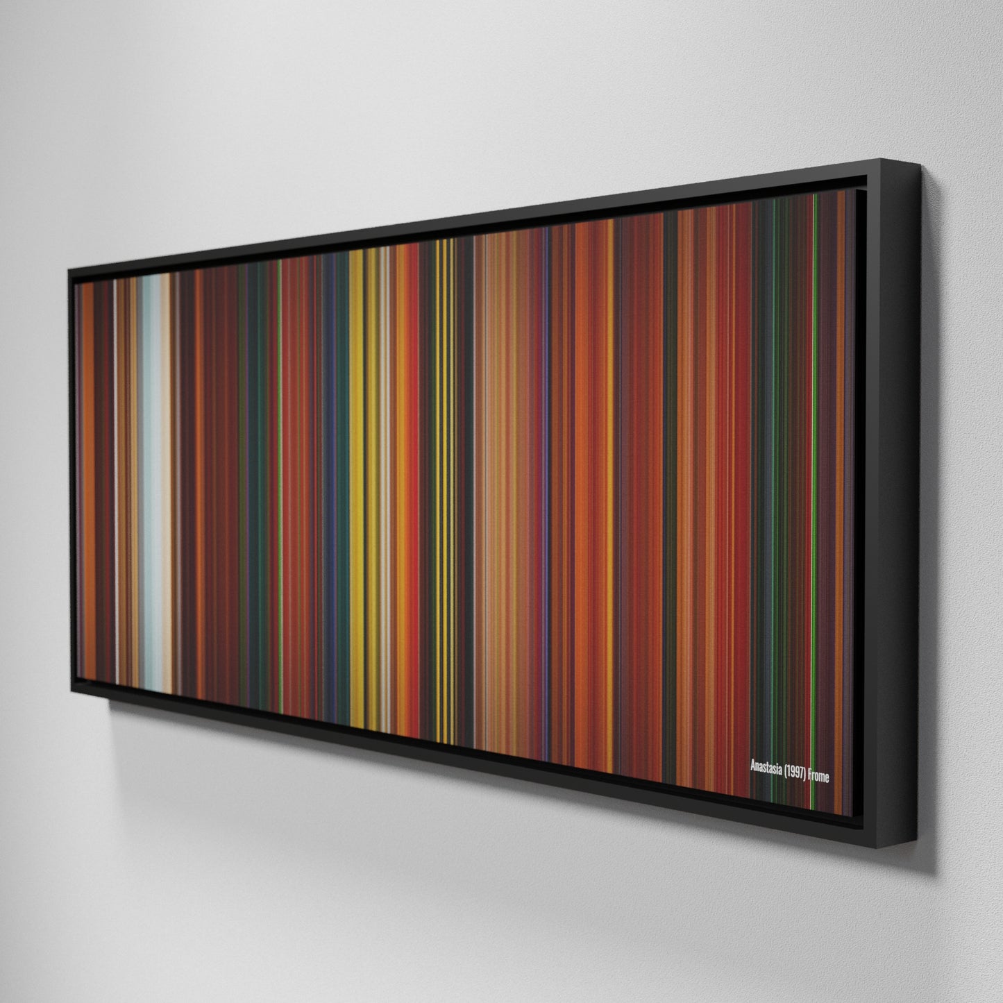 Side view of Framed Buff's of Anastasia Frome on the wall