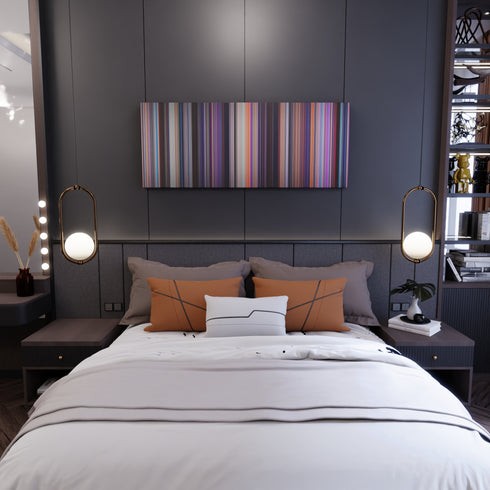 Bedroom interior with Spider-Man: Into the Spider-Verse Frome on the wall