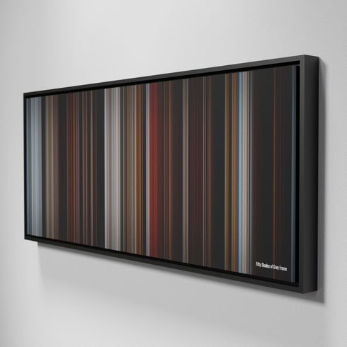 Side view of Framed Buff's of Fifty Shades of Grey Frome on the wall