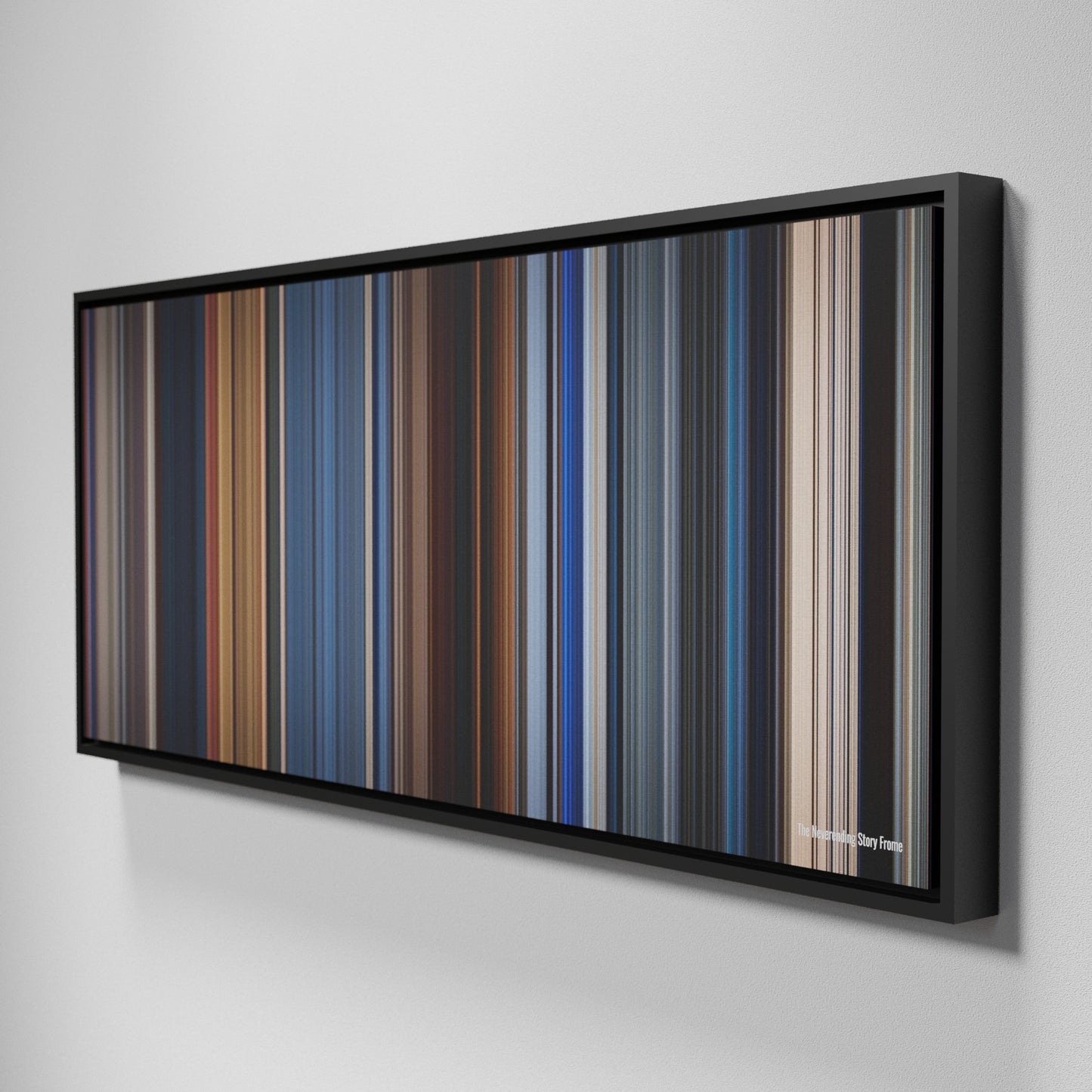 Side view of Framed Buff's of The Neverending Story Frome on the wall