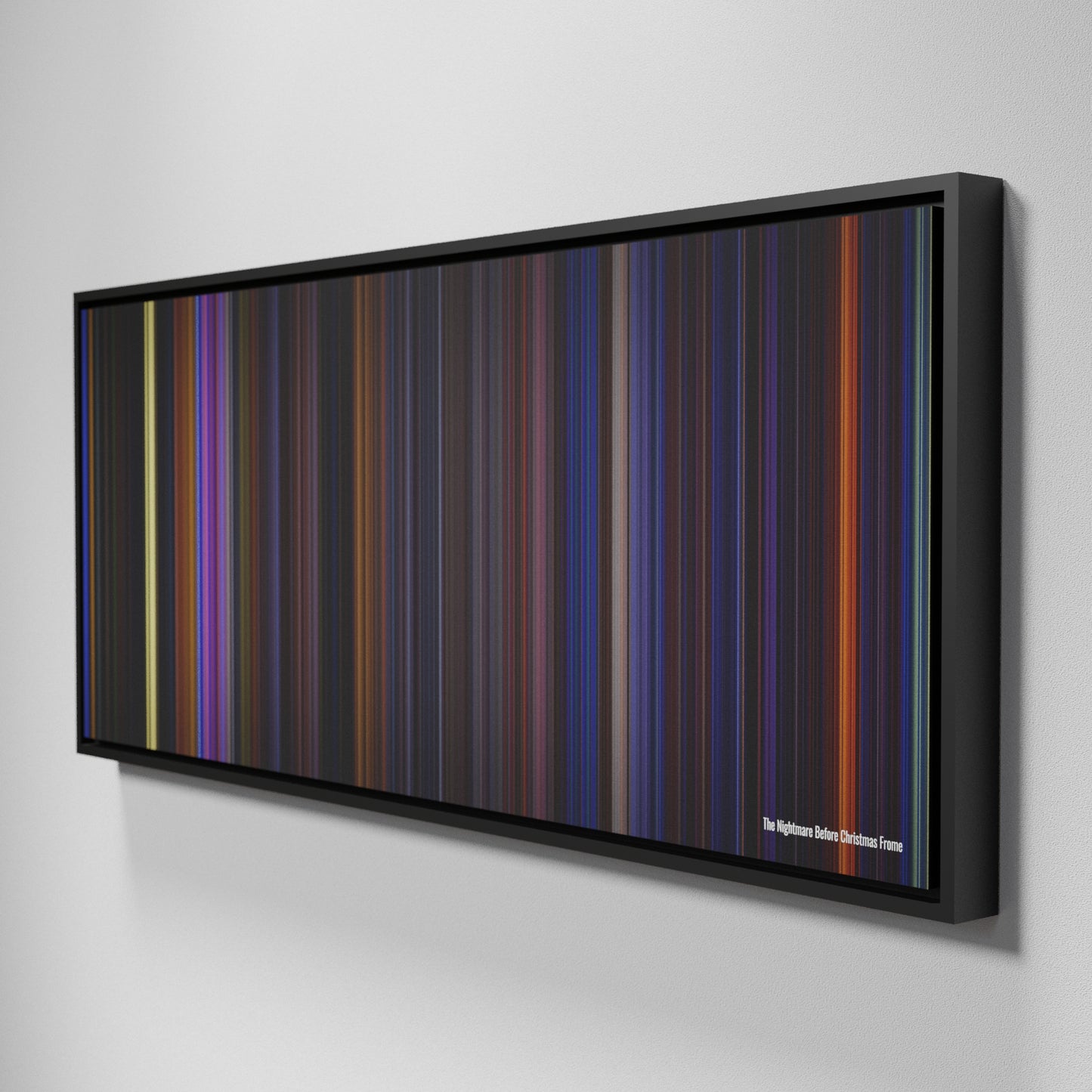 Side view of Framed Buff's of The Nightmare Before Christmas Frome on the wall