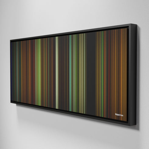 Side view of Framed Buff's of Whiplash Frome on the wall