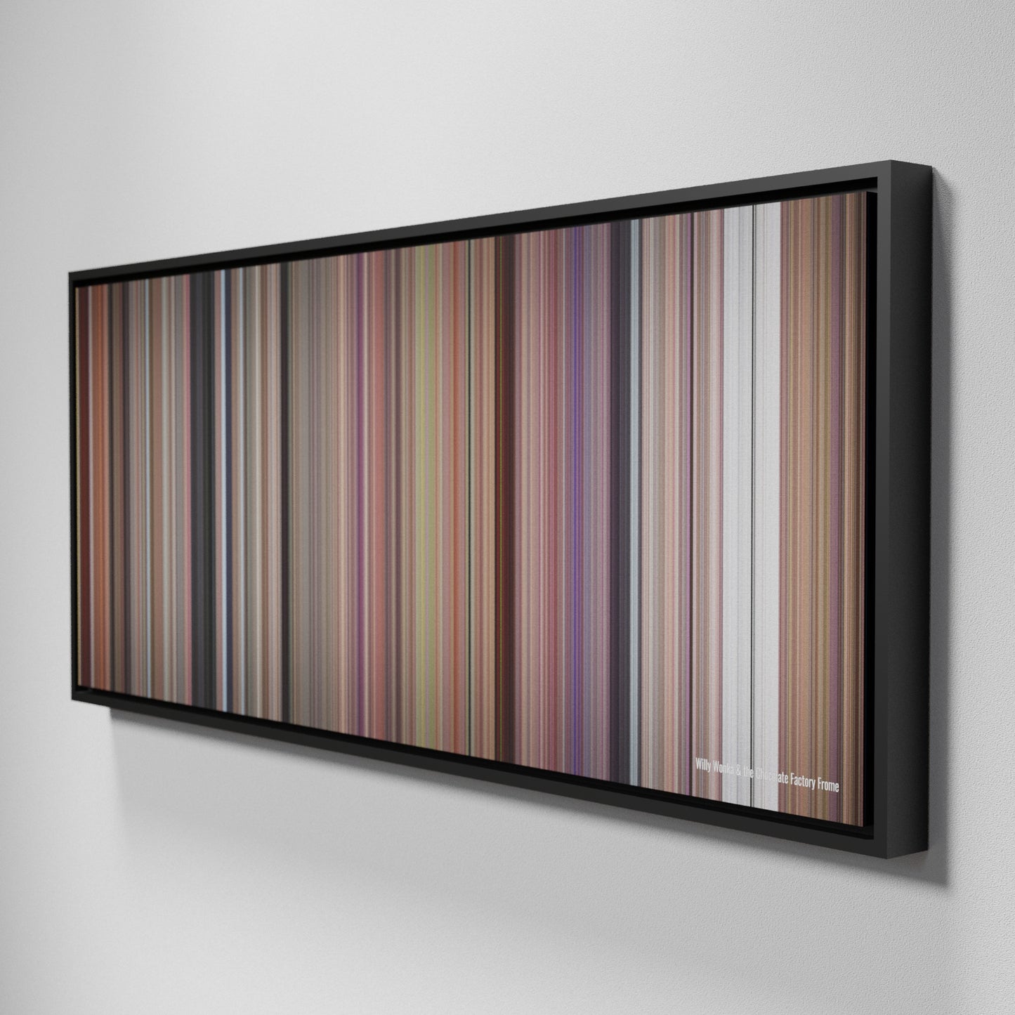 Side view of Framed Buff's of Willy Wonka & the Chocolate Factory Frome on the wall