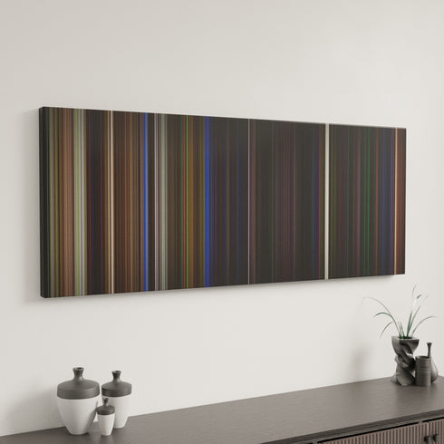 Beetlejuice canvas art in modern interior - movie color palette