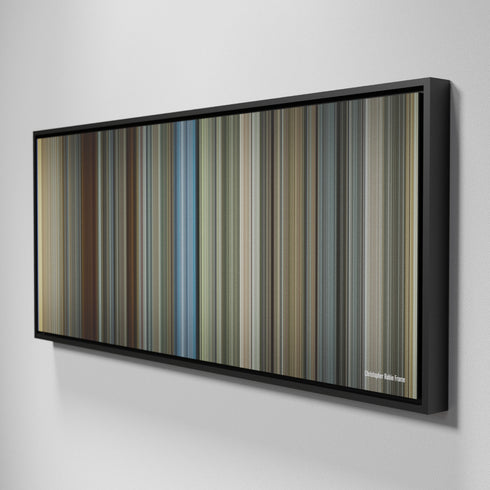 Side view of Framed Buff's of Christopher Robin Frome on the wall