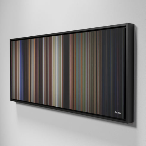 Side view of Framed Buff's of Fear Frome on the wall