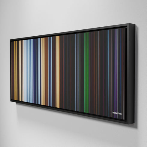 Side view of Framed Buff's of Pitch Black Frome on the wall