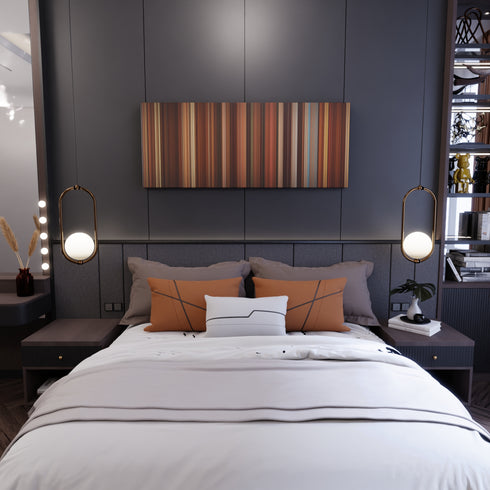 Bedroom interior with Nacho Libre Frome on the wall