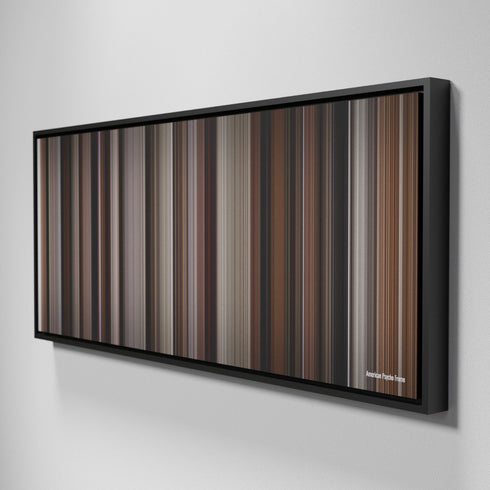 Side view of Framed Buff's of American Psycho Frome on the wall