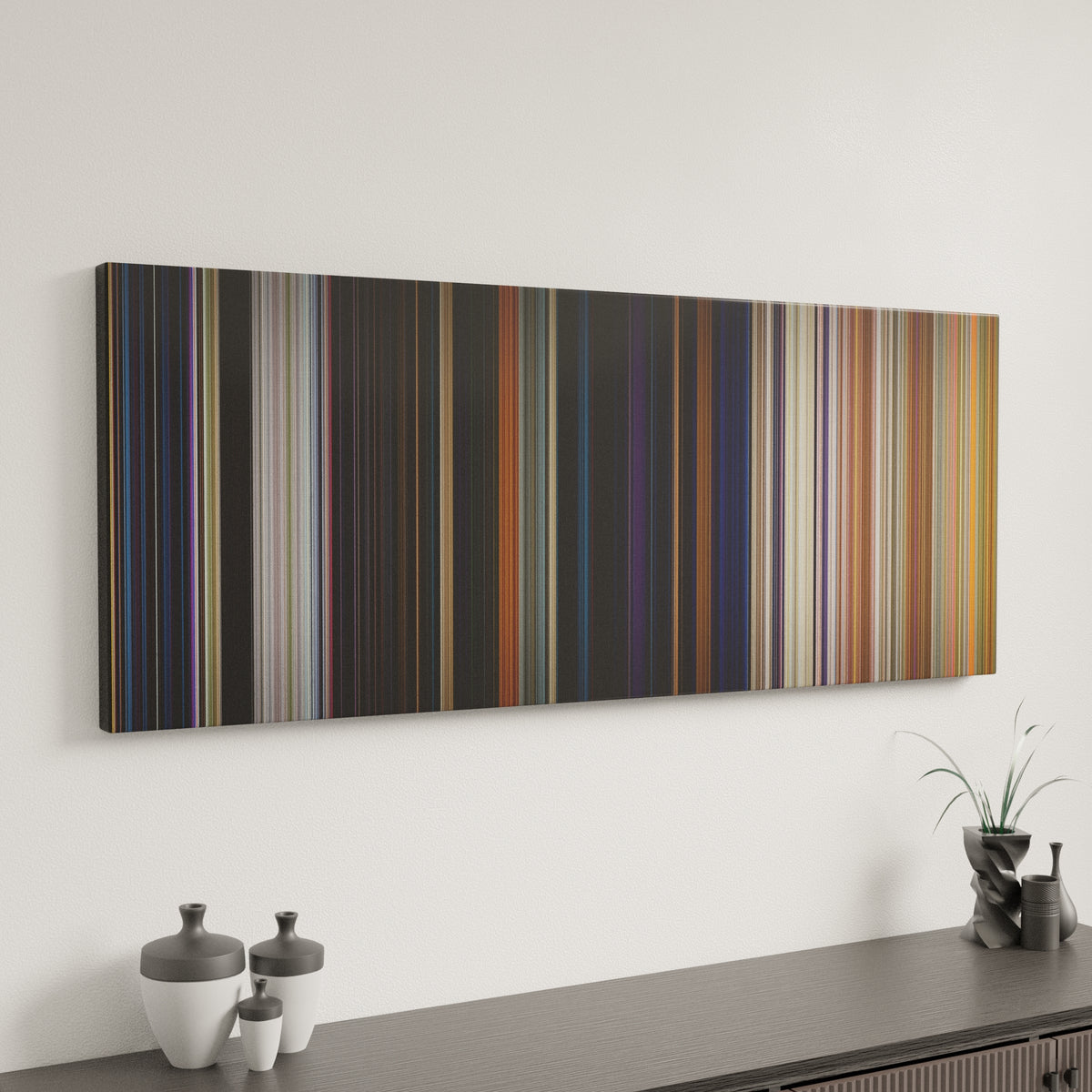 Avengers: Infinity War canvas art in modern interior - movie color palette