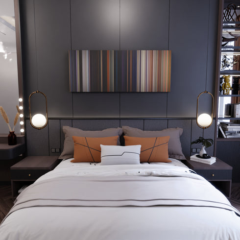 Bedroom interior with Avengers: Infinity War Frome on the wall