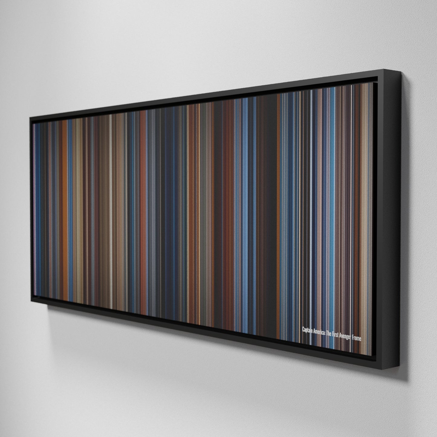 Side view of Framed Buff's of Captain America: The First Avenger Frome on the wall