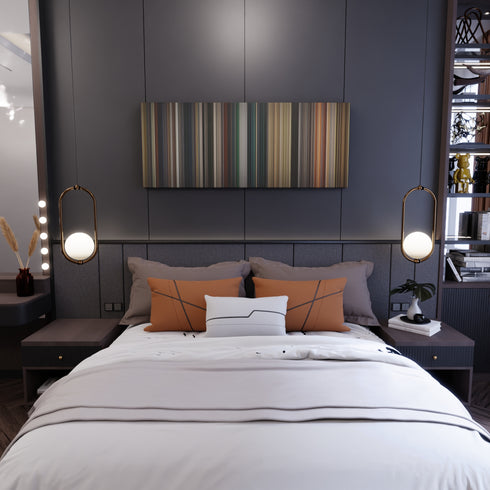 Bedroom interior with The Lord of the Rings: The Return of the King Frome on the wall