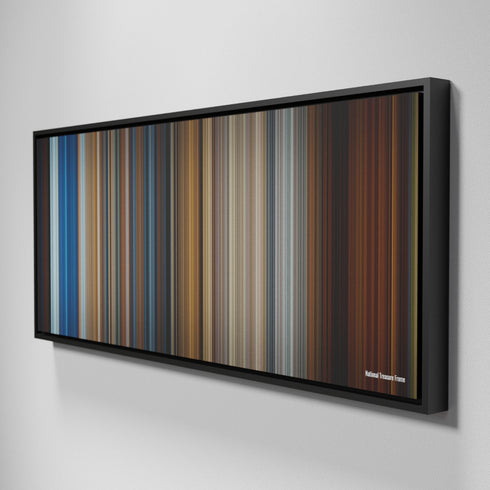 Side view of Framed Buff's of National Treasure Frome on the wall