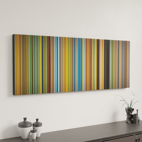 Primer canvas art in modern interior - movie color palette