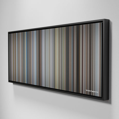 Side view of Framed Buff's of The Pursuit of Happyness Frome on the wall