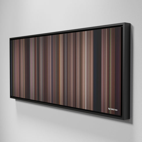 Side view of Framed Buff's of High Fidelity Frome on the wall