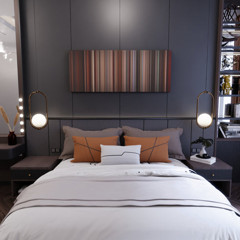 Bedroom interior with Uptown Girls Frome on the wall