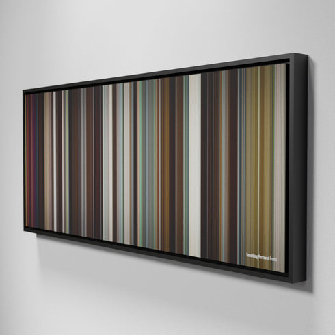 Side view of Framed Buff's of Something Borrowed Frome on the wall