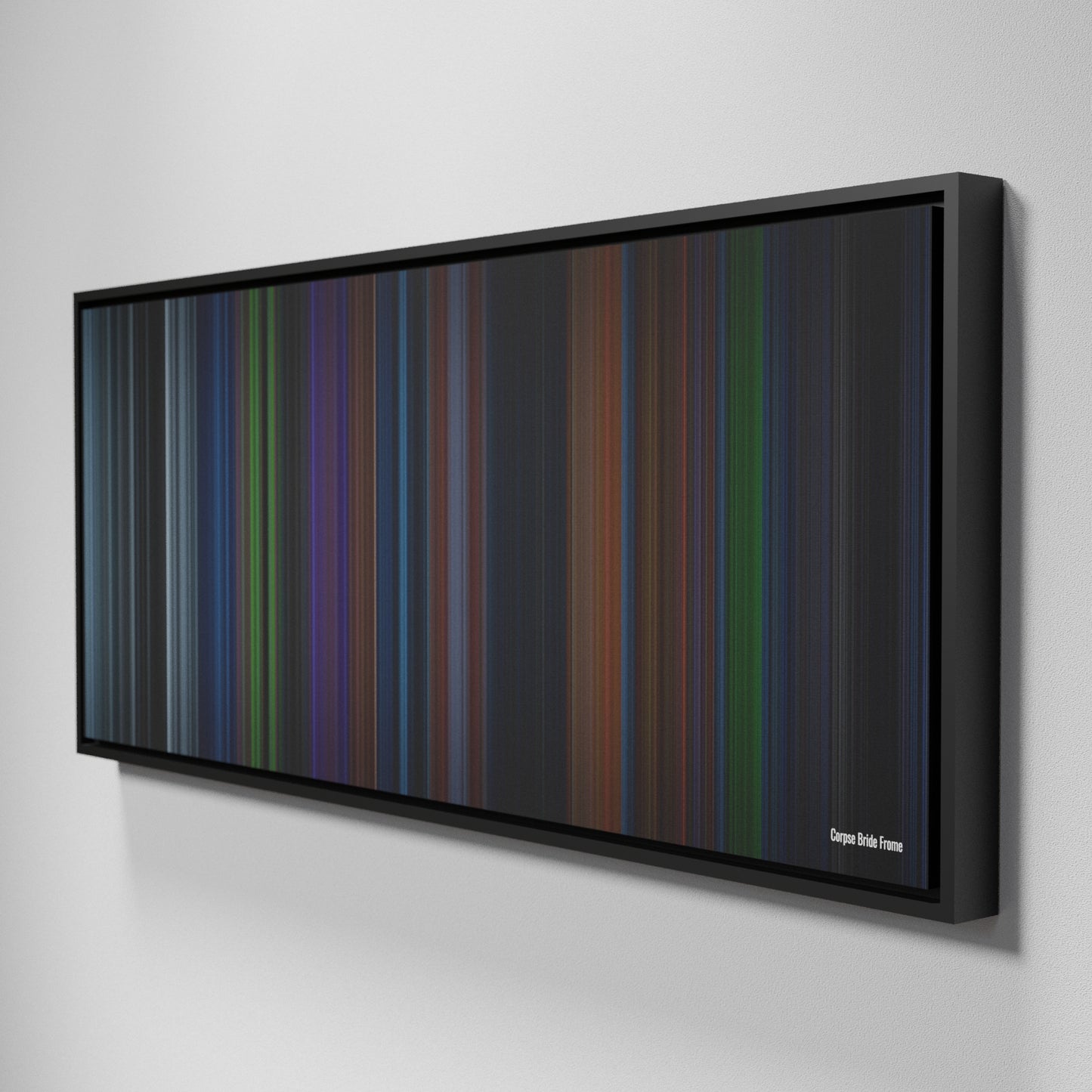 Side view of Framed Buff's of Corpse Bride Frome on the wall