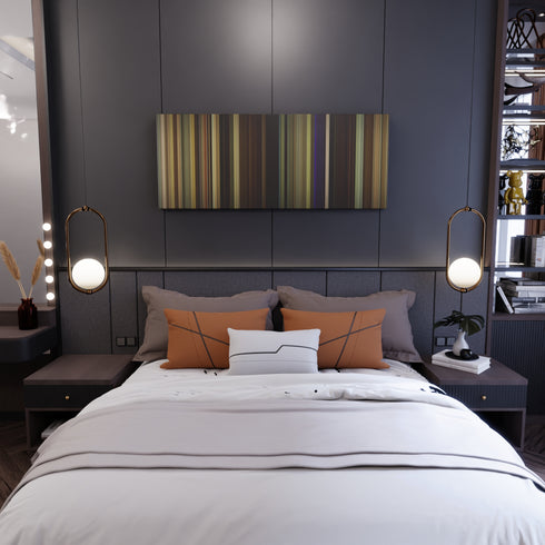 Bedroom interior with Sweet Home Alabama Frome on the wall