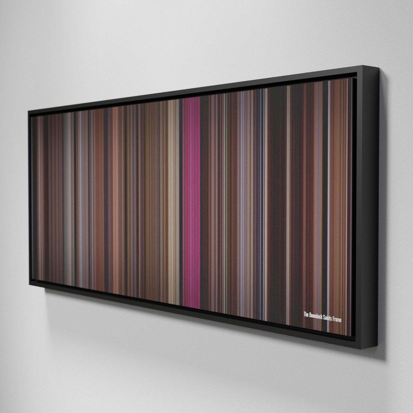 Side view of Framed Buff's of The Boondock Saints Frome on the wall