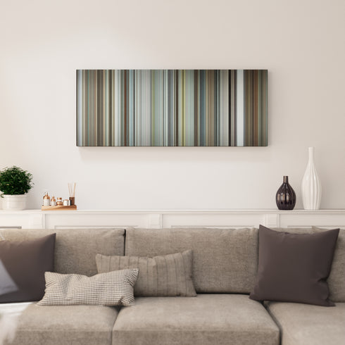 Burnt canvas print in living room - film wall decor