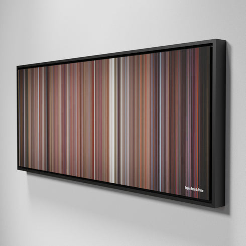 Side view of Framed Buff's of Empire Records Frome on the wall