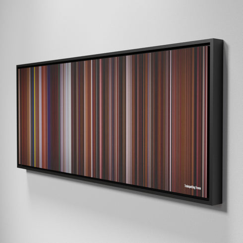 Side view of Framed Buff's of Trainspotting Frome on the wall